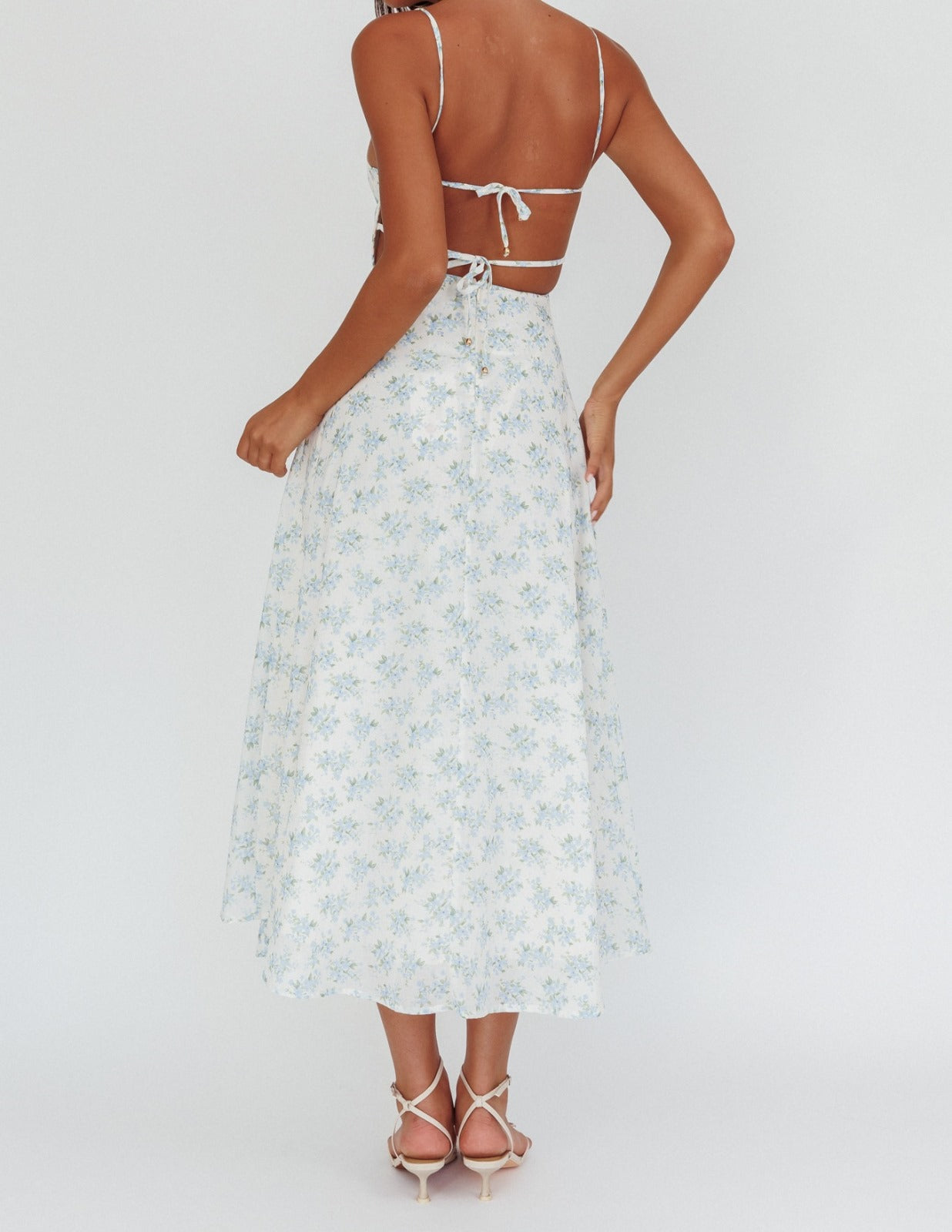 ‘Alicia’ blue floral dress