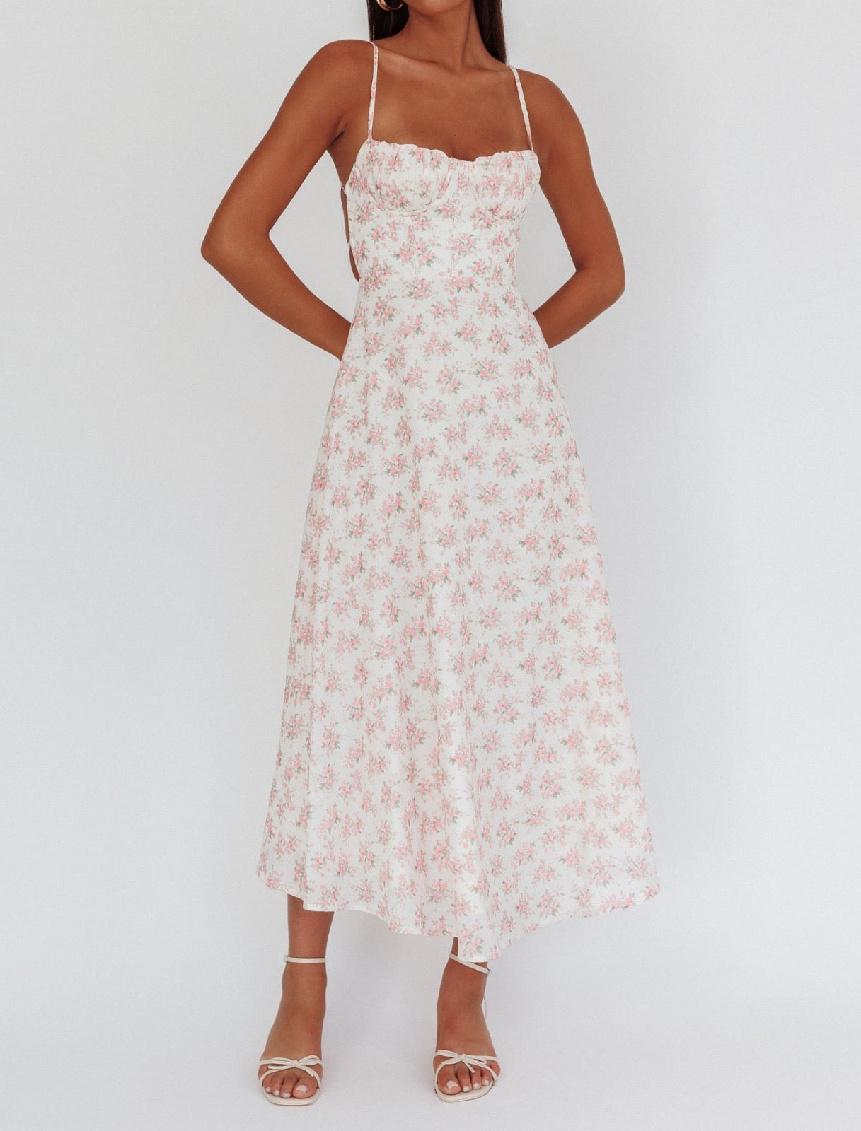 ‘Alicia’ pink floral dress