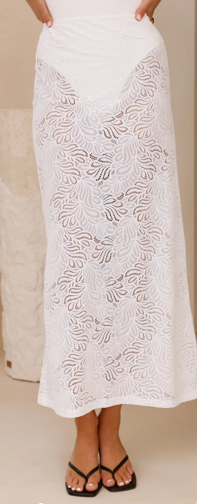 ‘Milly’ white lace skirt