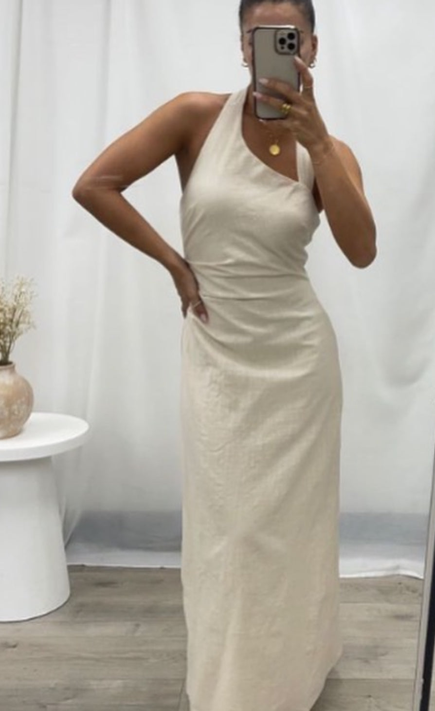 ‘Vienna’ dress in beige