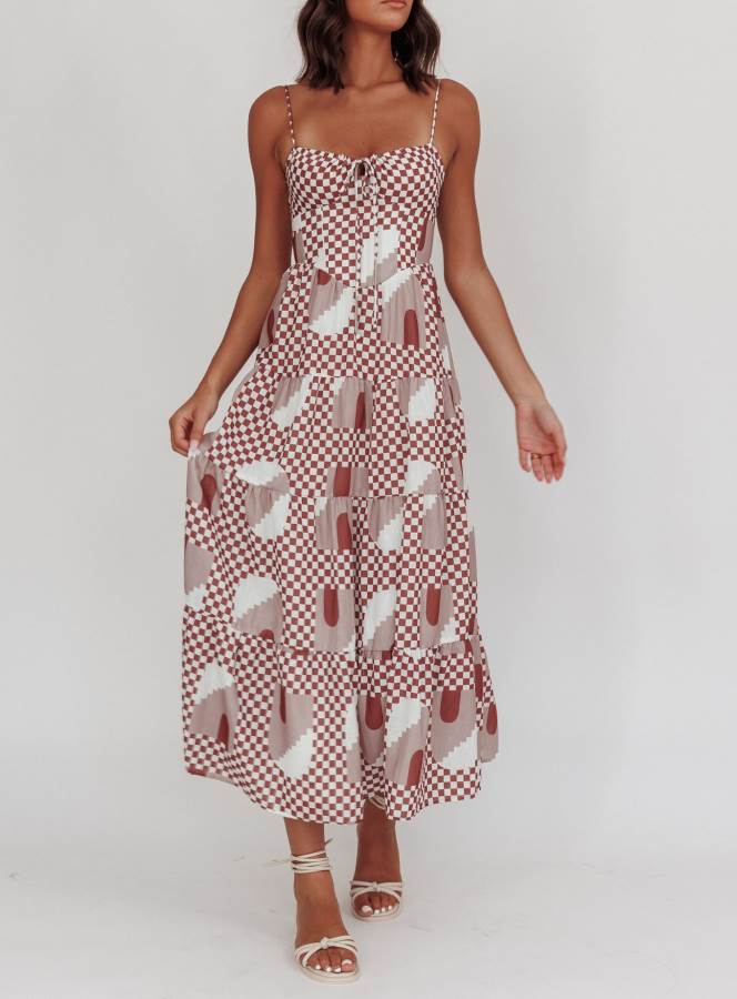 ‘Geneva’ dress brown