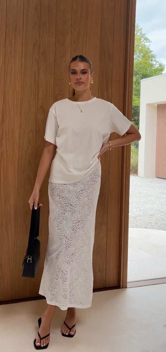 ‘Milly’ white lace skirt