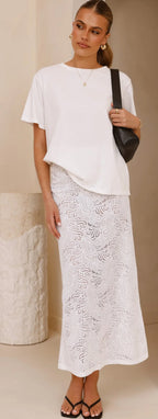 ‘Milly’ white lace skirt