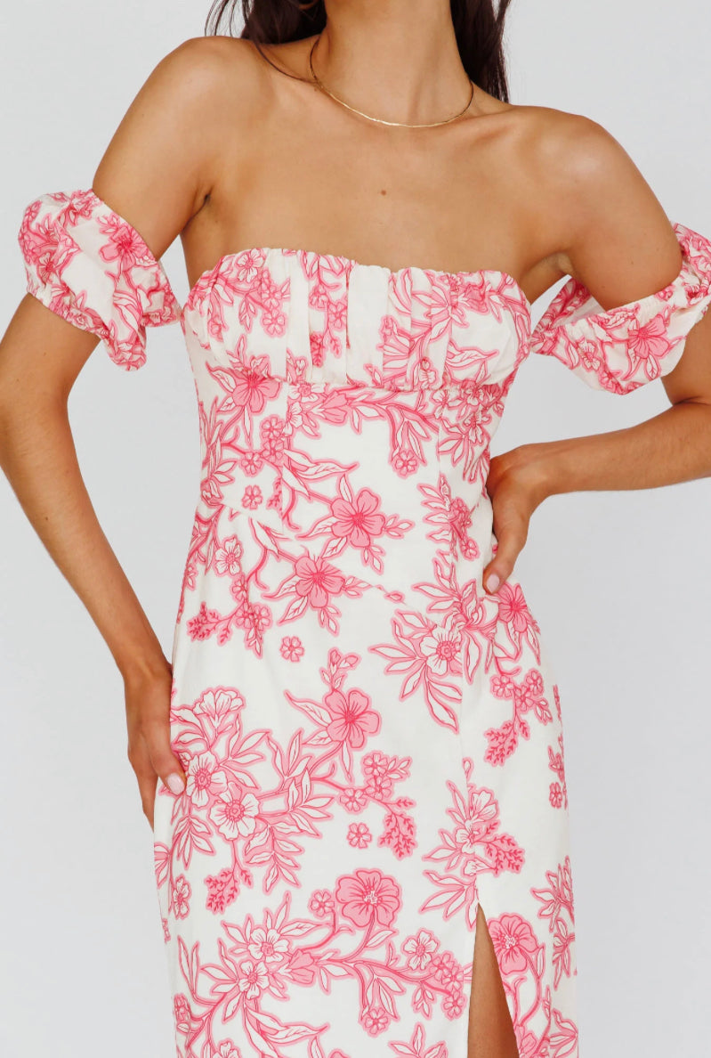 ‘ANGELINA’ pink floral dress