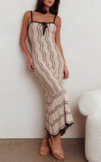 ‘Baylee’ knit dress beige