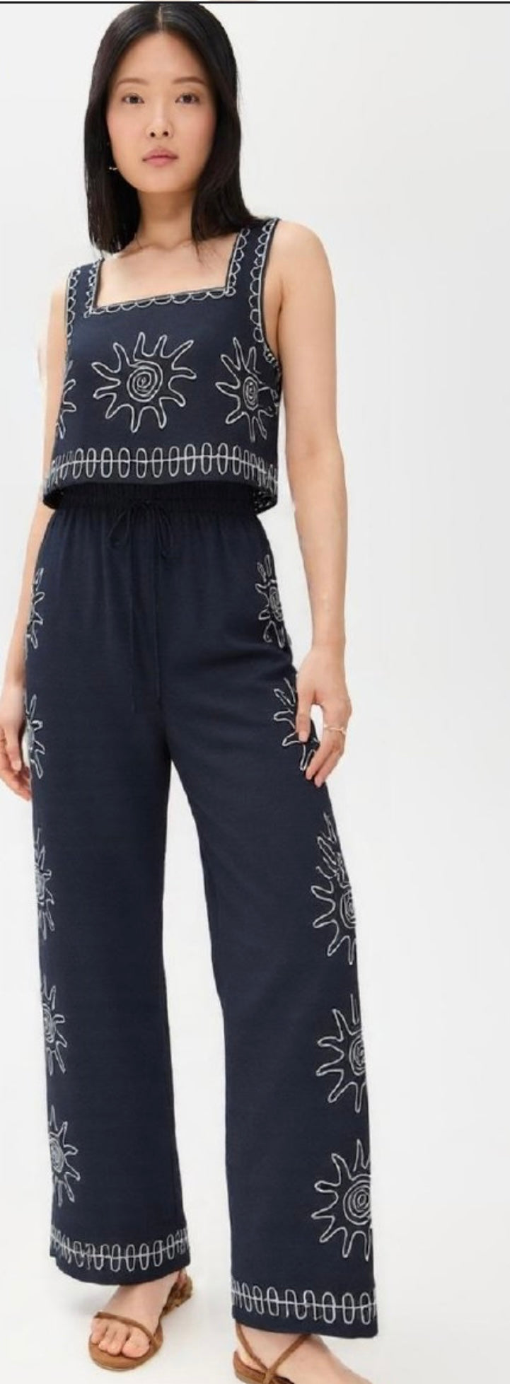 ‘Lilly’ top and pant set navy