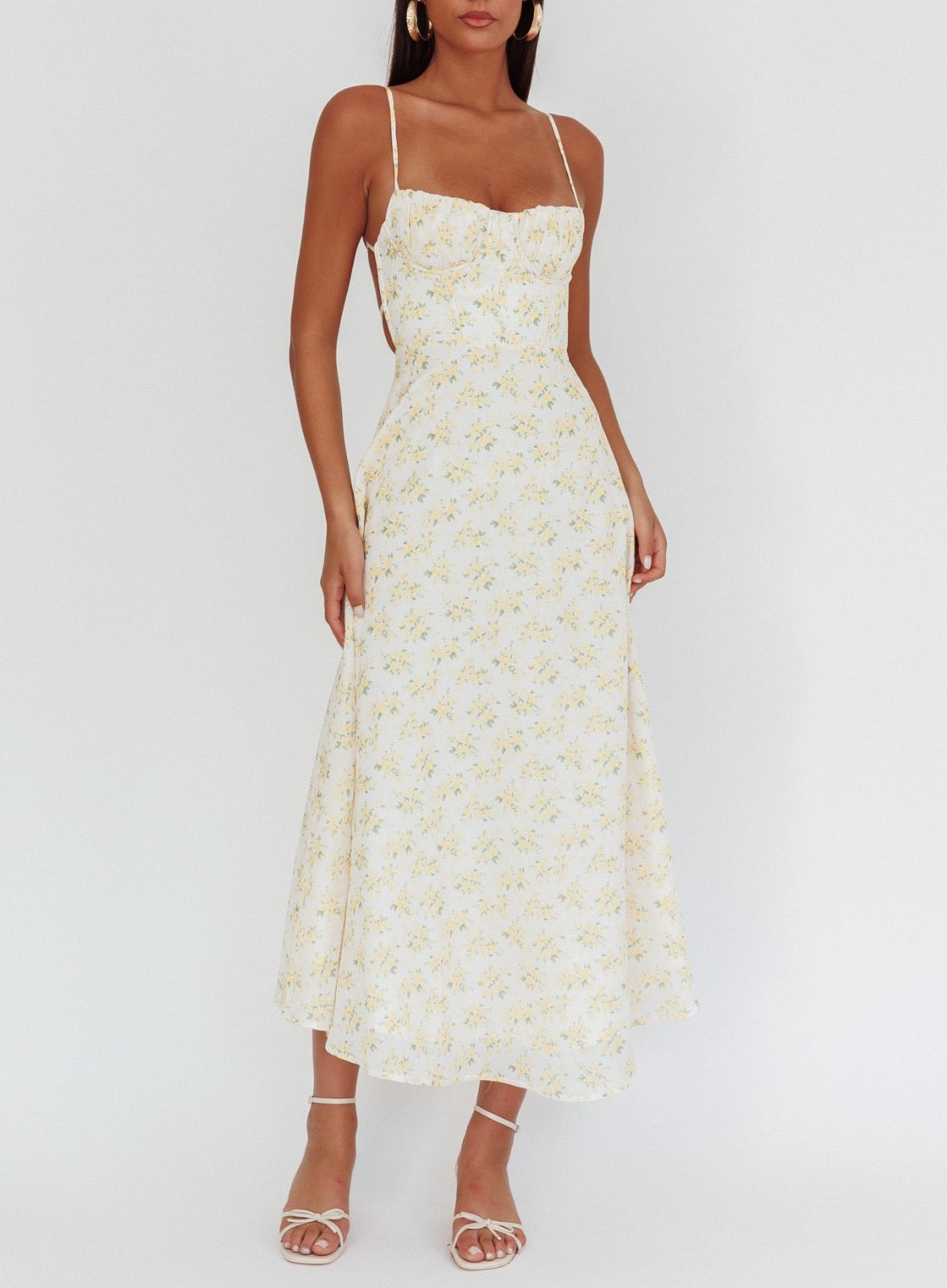 ‘Alicia’ lemon floral dress