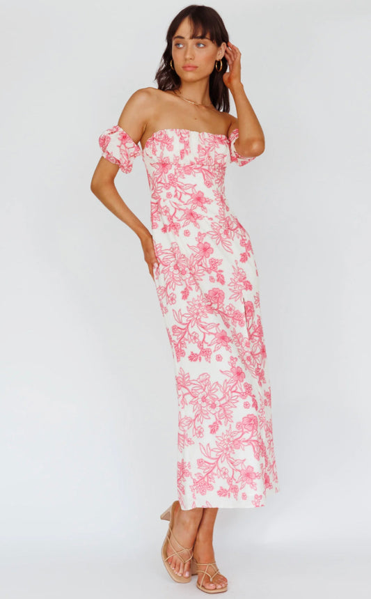 ‘ANGELINA’ pink floral dress