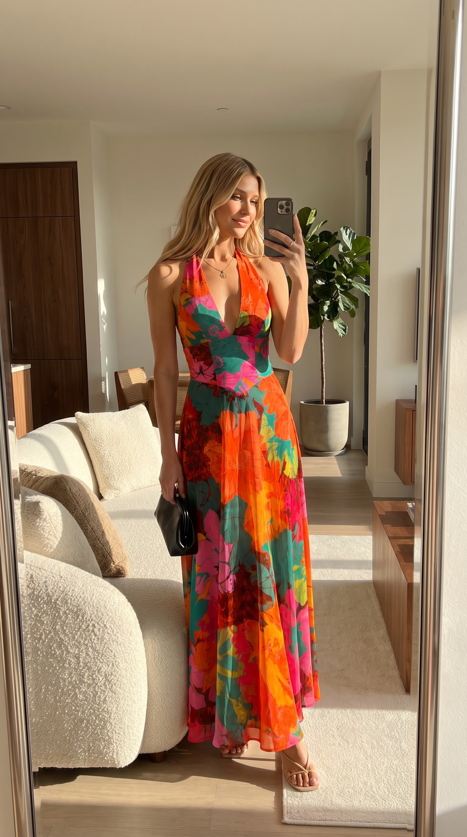 ‘Aria’ orange floral dress
