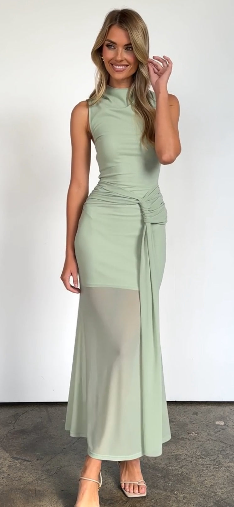 ‘Sadie’ sage dress
