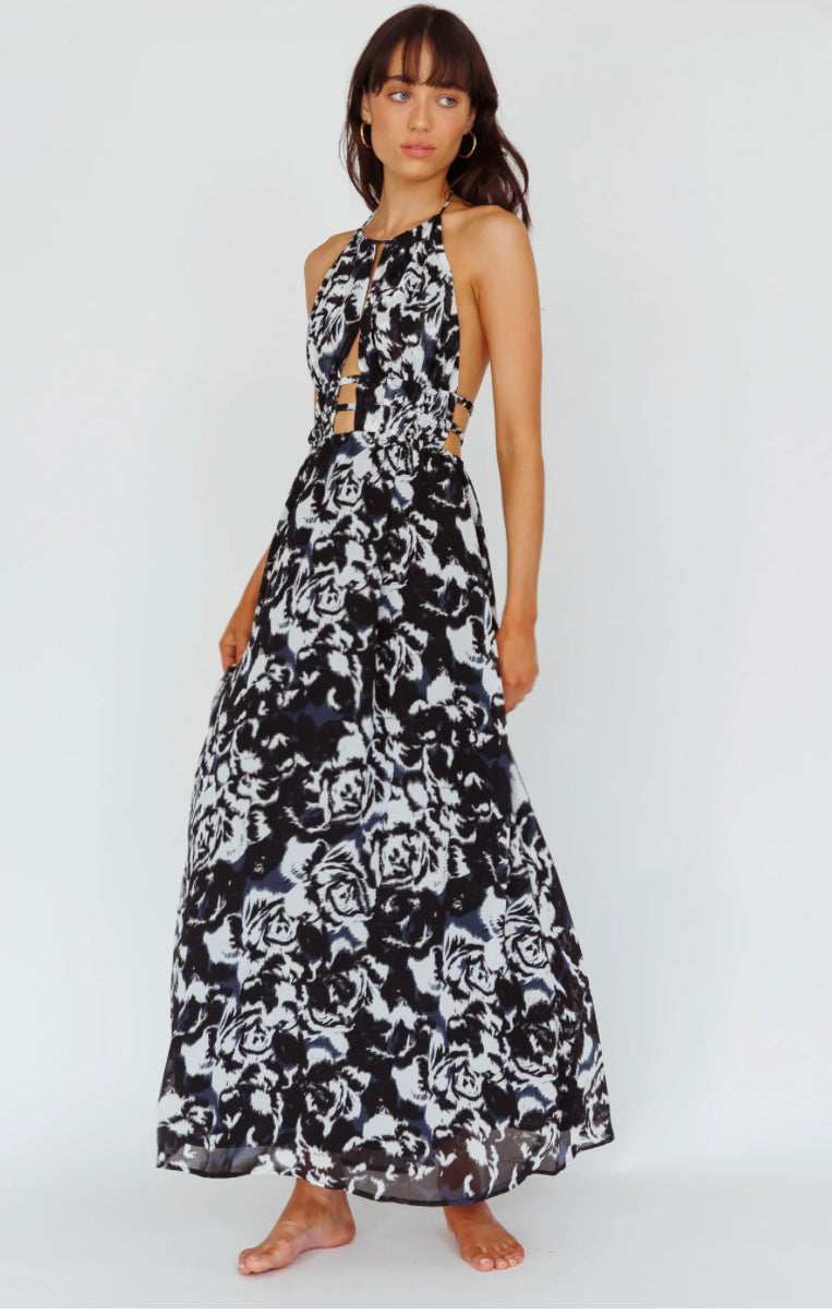 ‘GISELLE’ dress in navy floral