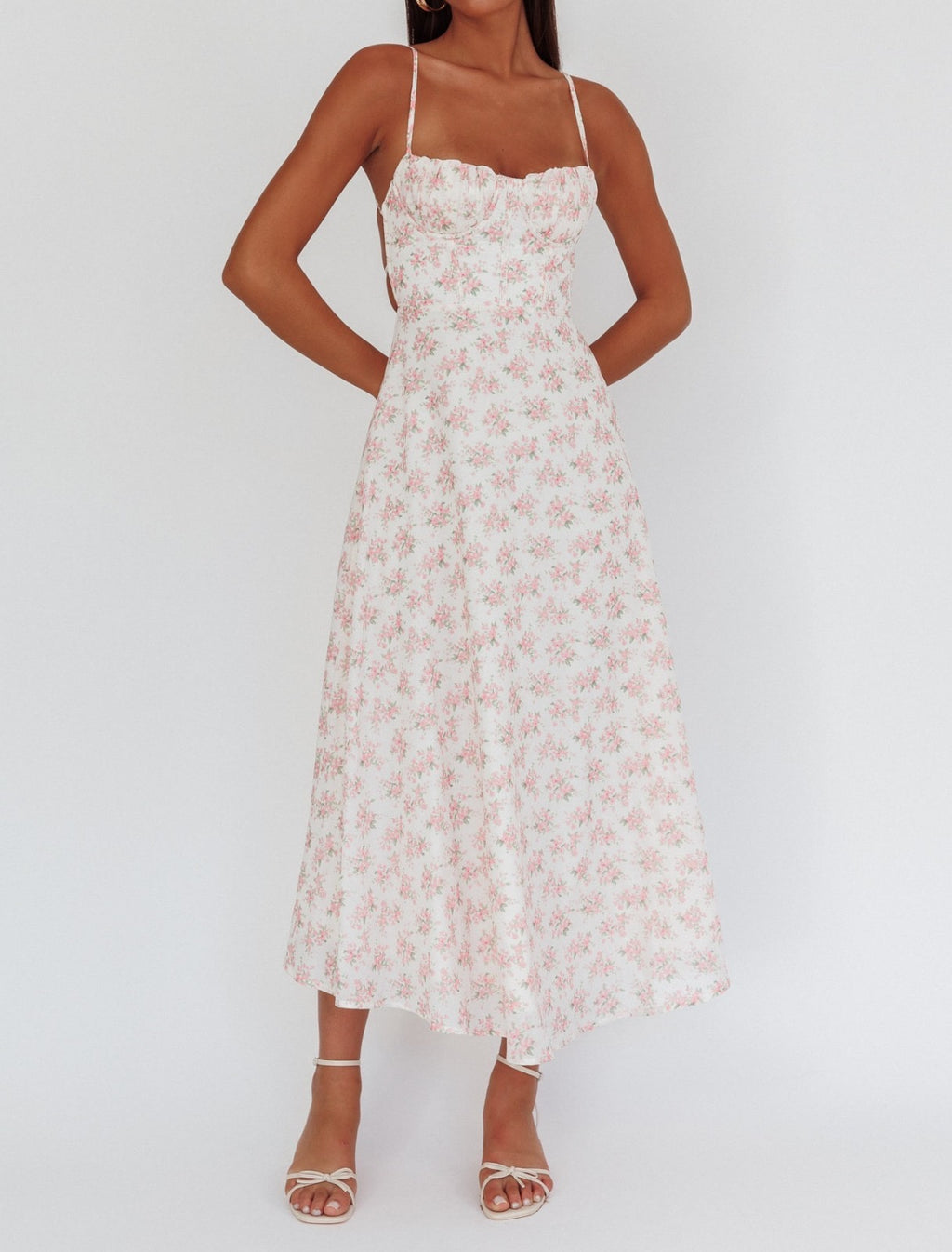 ‘Alicia’ pink floral dress