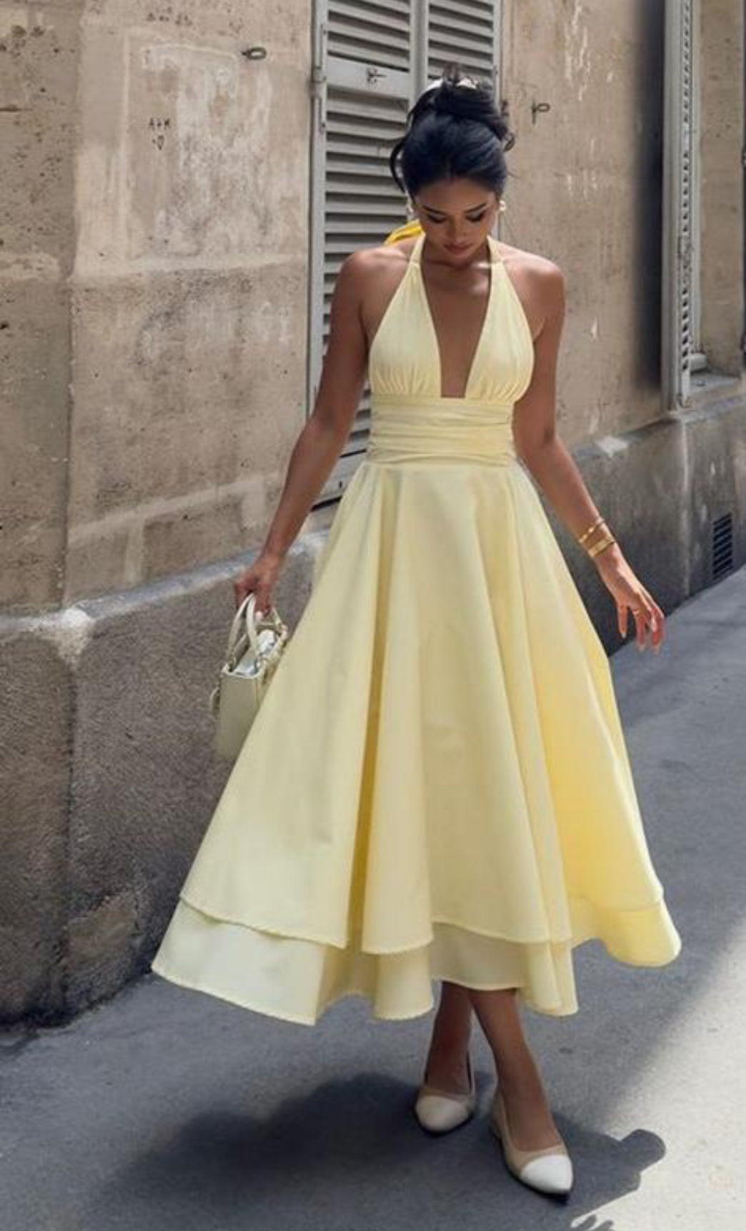 ‘Alessandra’ dress in butter