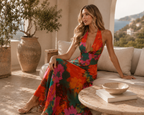 ‘Aria’ orange floral dress