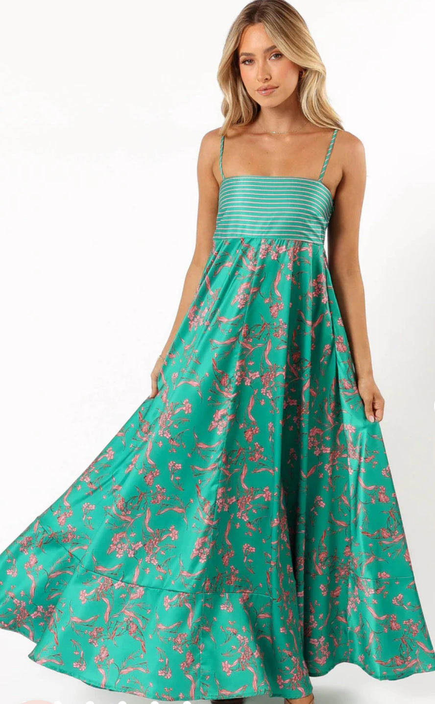 ‘Willow’ maxi green floral