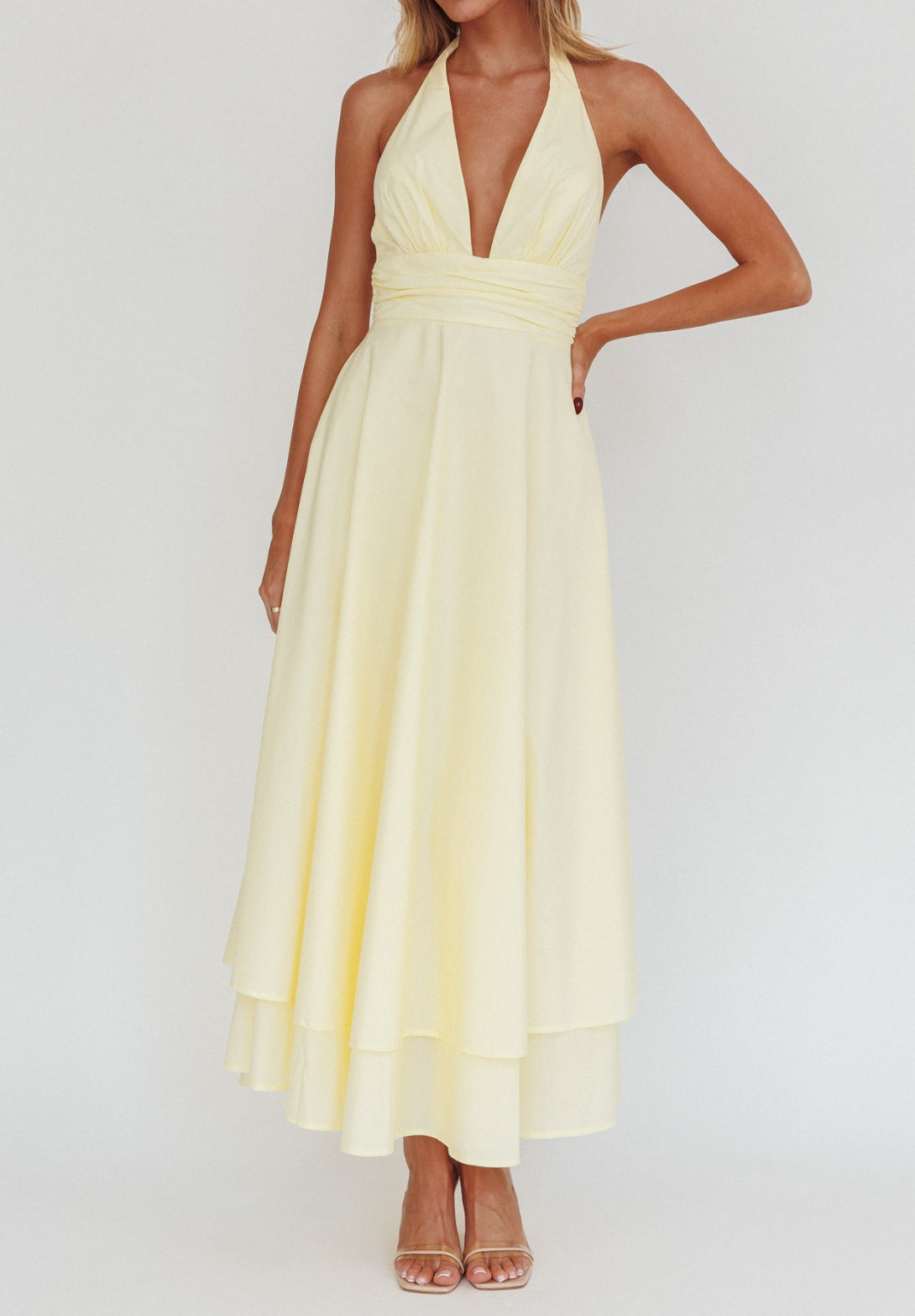 ‘Alessandra’ dress in butter