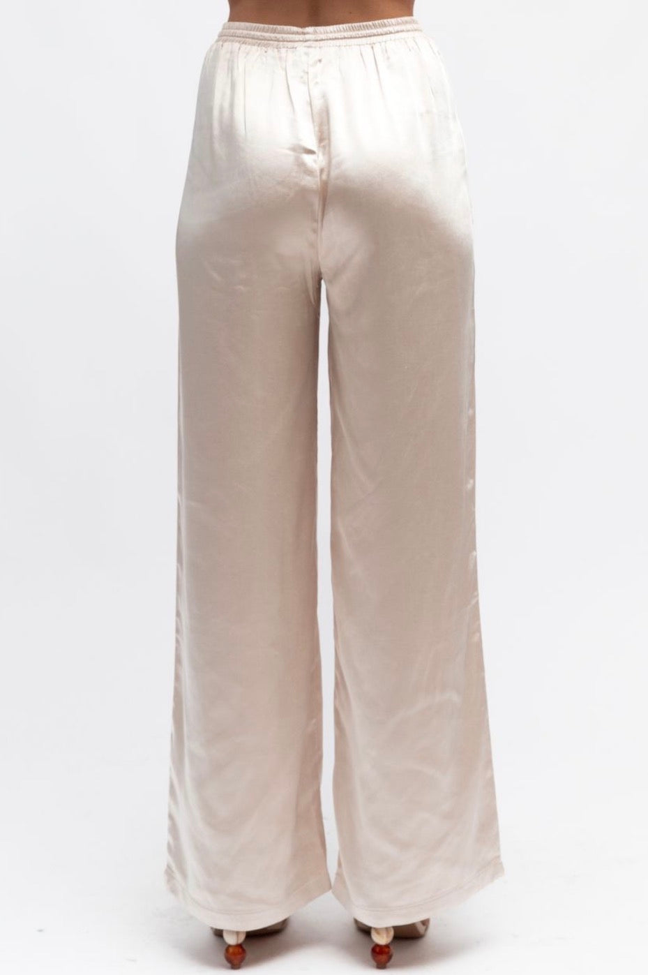 ‘Aurora’ satin ivory pants