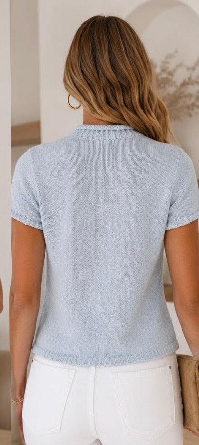 ‘Sara’ knit top blue