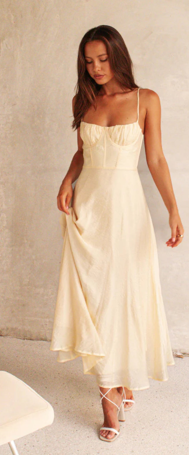 ‘Alicia’ dress in butter