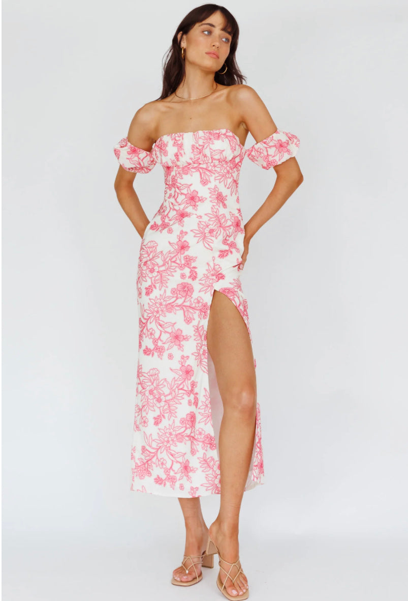 ‘ANGELINA’ pink floral dress