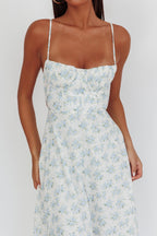 ‘Alicia’ blue floral dress
