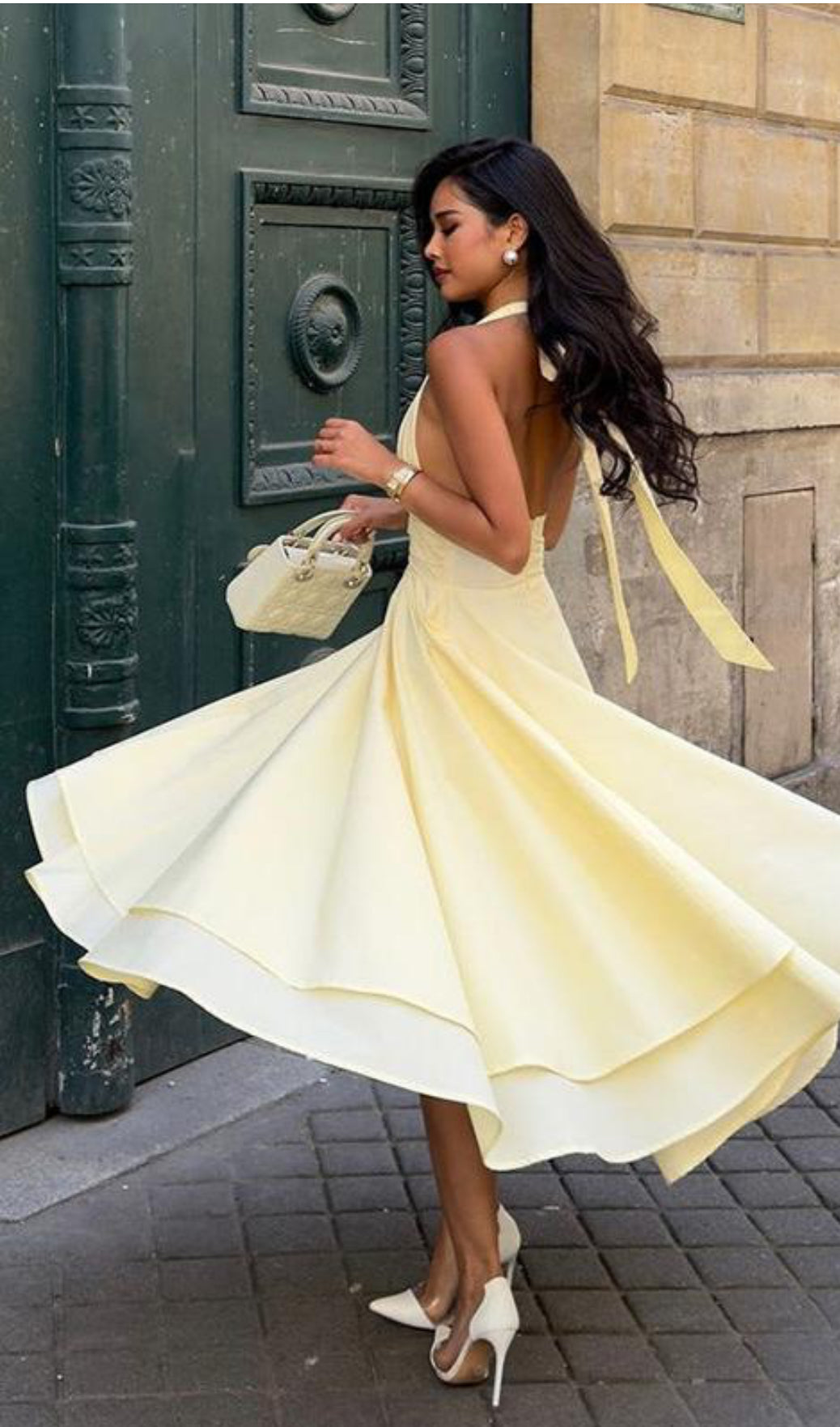 ‘Alessandra’ dress in butter