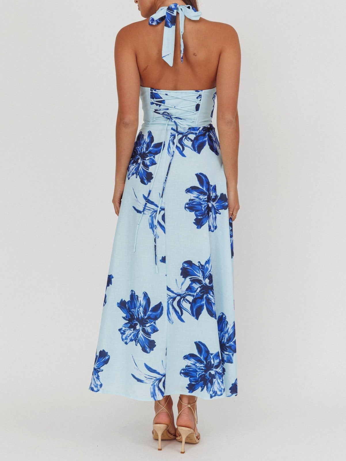 ‘Aria’ blue floral dress