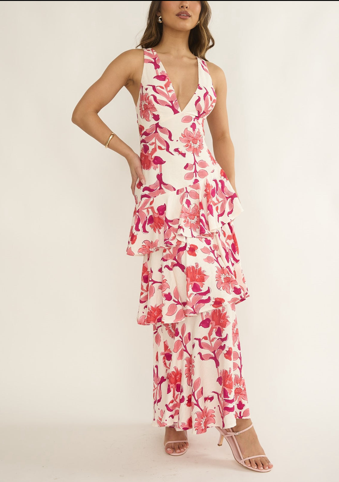 ‘Billie’ dress crimson floral