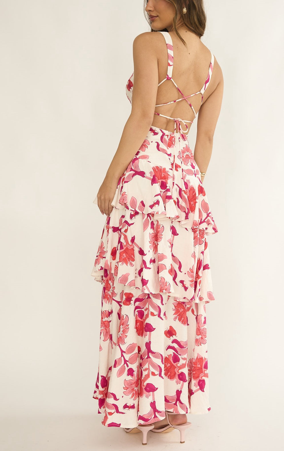 ‘Billie’ dress crimson floral