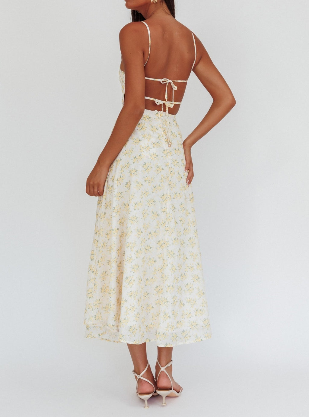 ‘Alicia’ lemon floral dress