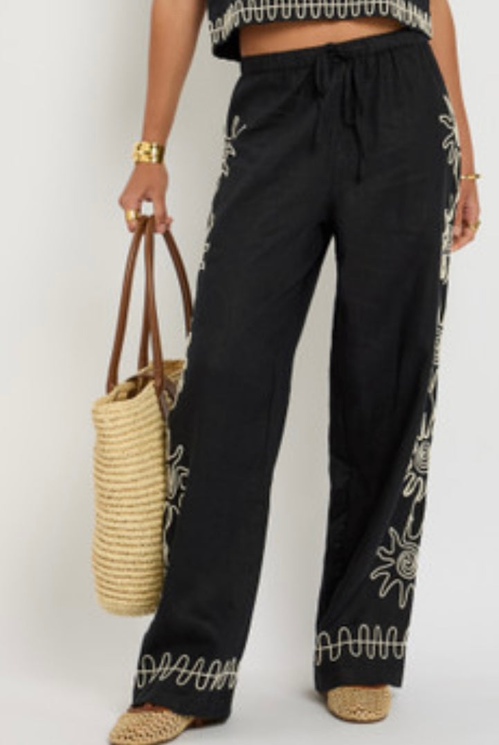 ‘Lilly’ top and pant set navy