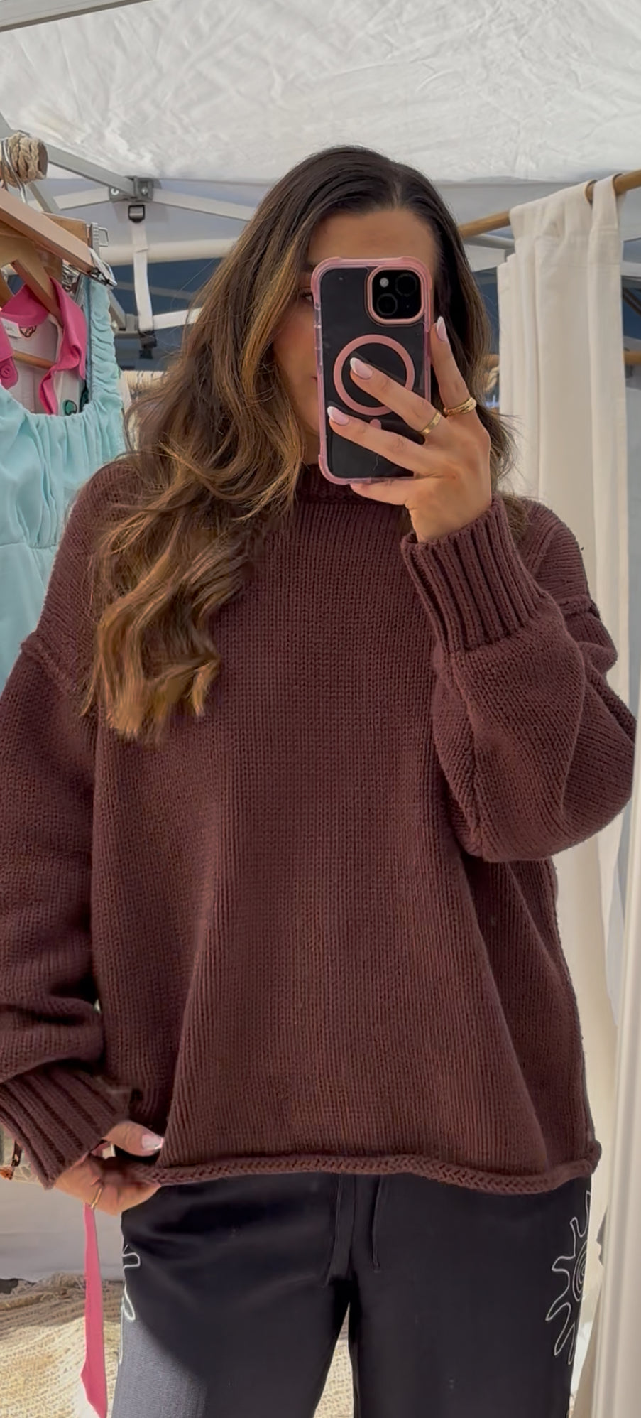 ‘Mia’ knit jumper choc