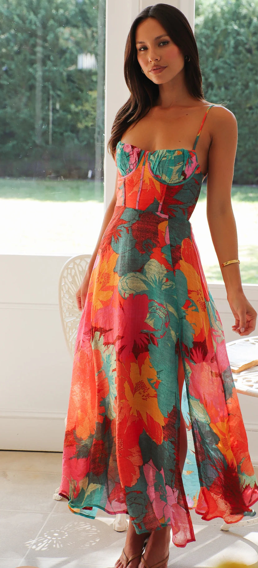 ‘Alicia’ orange print dress