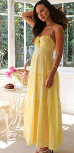 ‘Geneva’ maxi dress lemon
