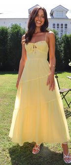 ‘Geneva’ maxi dress lemon