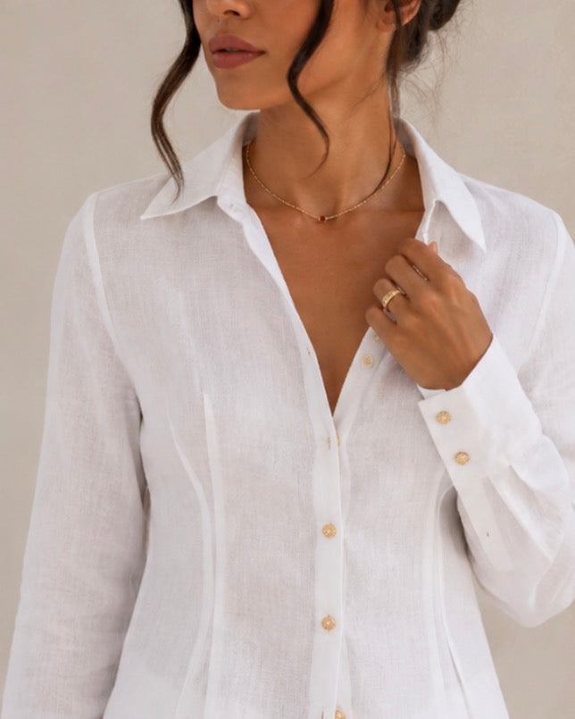 ‘Saskia’ linen shirt