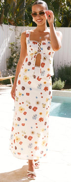 ‘Darla’ floral set in cream