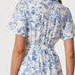 ‘Remy’ playsuit in blue tropics print
