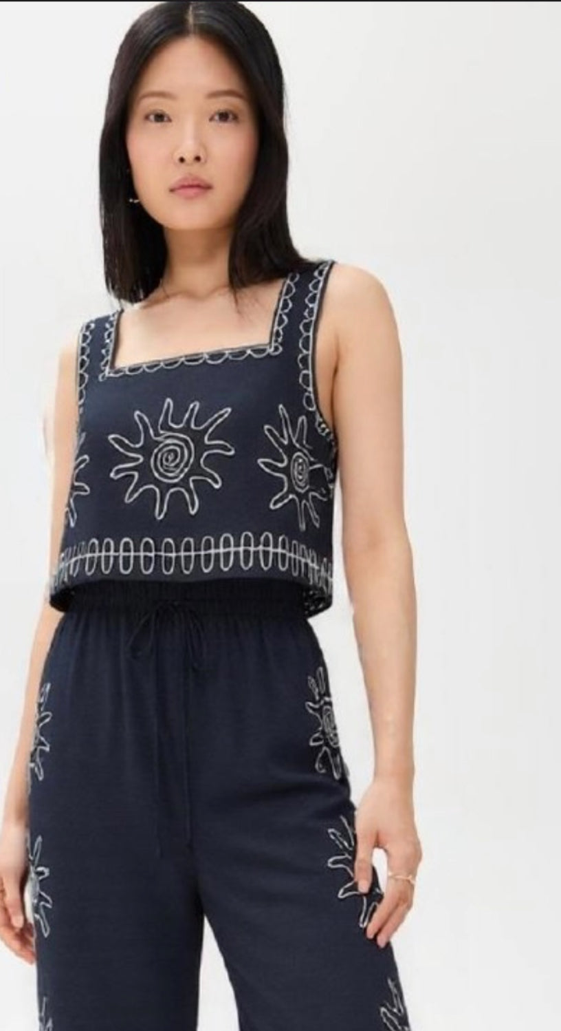‘Lilly’ top and pant set navy