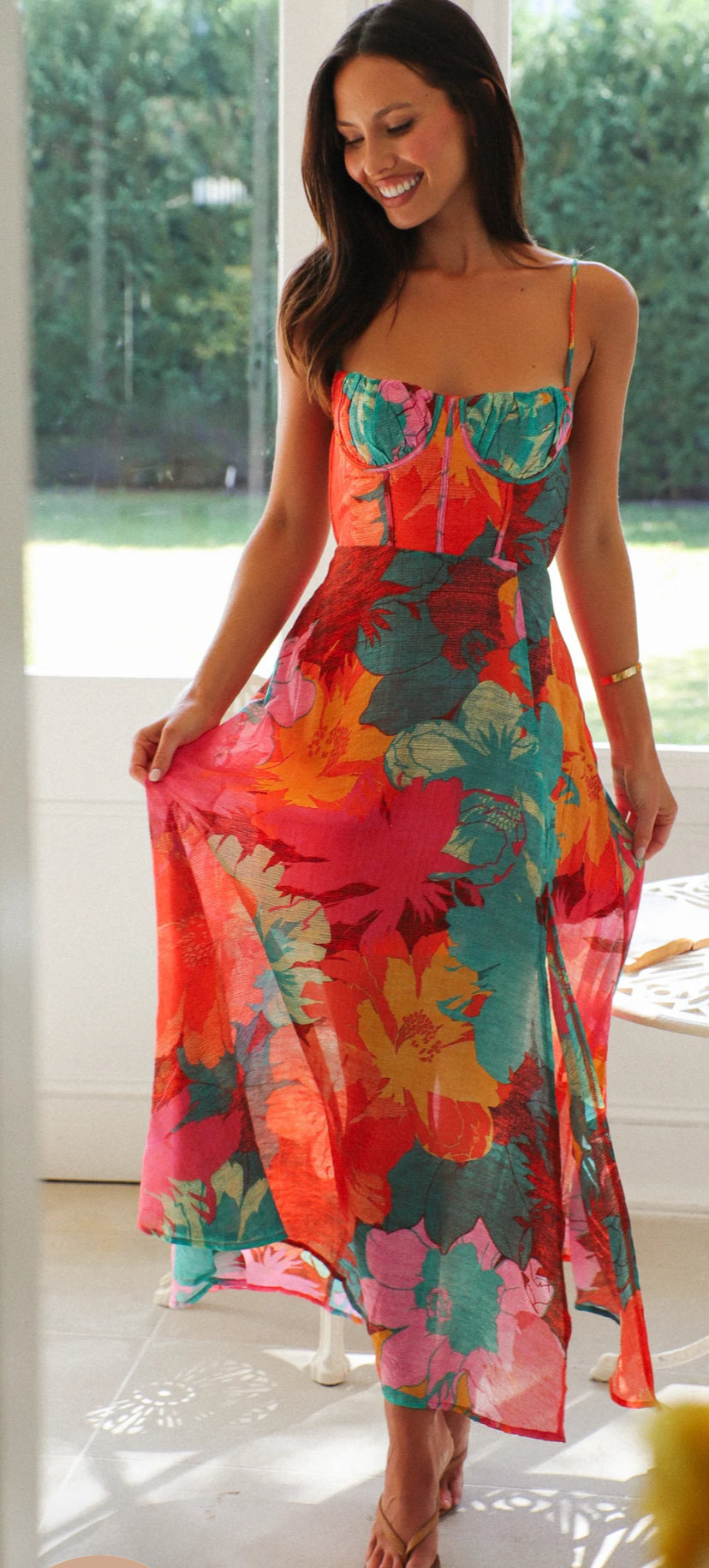 ‘Alicia’ orange print dress