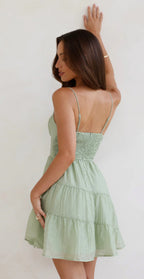 ‘Geneva’ mini dress sage