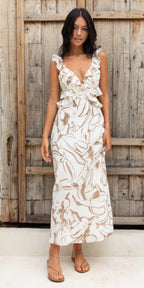 ‘Evie’ dress natural print