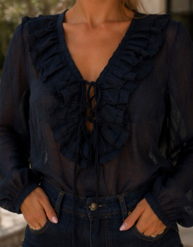 ‘Astrid’ navy top