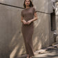 ‘Pippa’ brown maxi