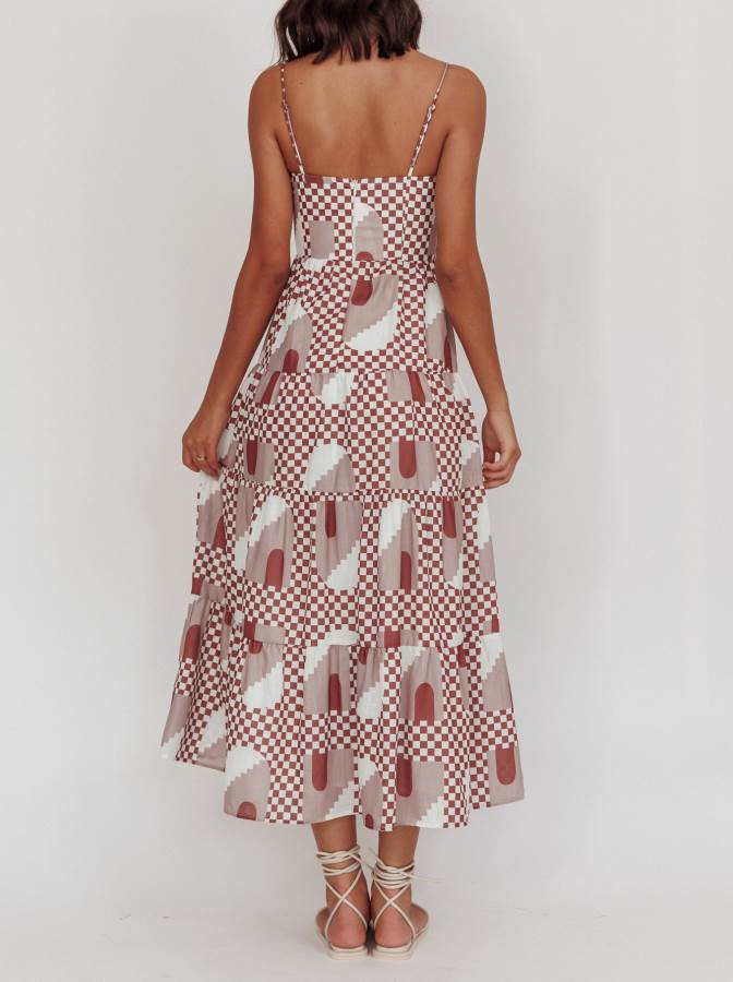 ‘Geneva’ dress brown
