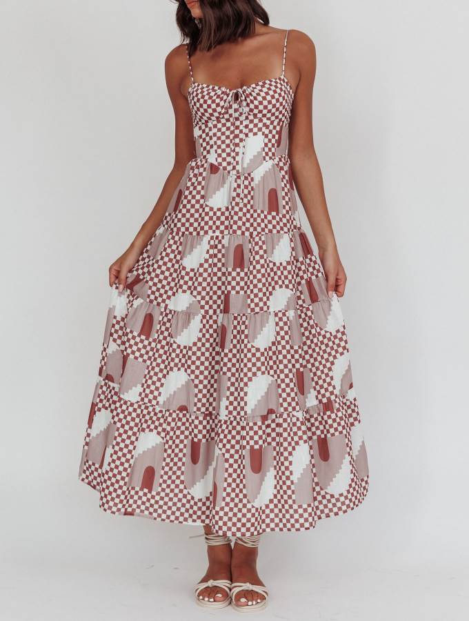 ‘Geneva’ dress brown