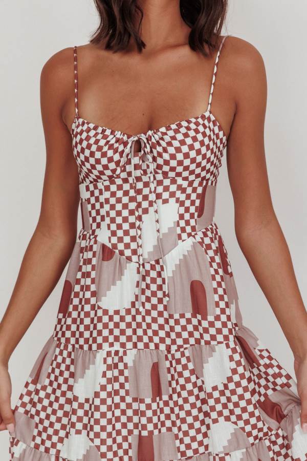 ‘Geneva’ dress brown